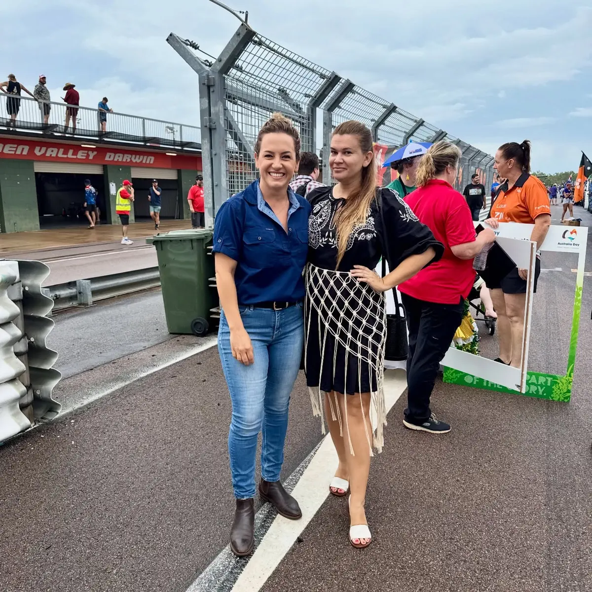 UAANT representative with Northern Territory Chief Minister Lia Finocchiaro at Hidden Valley Raceway